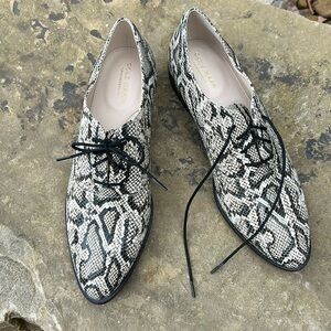 Cole Haan python print nwot size 8.5B lace up Oxford  Grand 36 soft insole